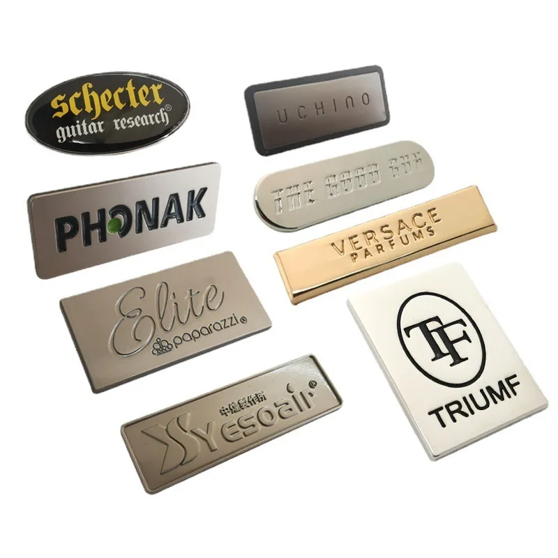 Clothing Tag Accessories Wholesale Custom Brand Logo Engraved Sewing Metal Labels for Handbags
