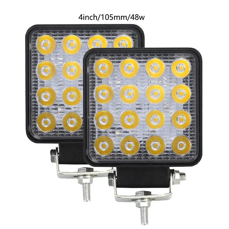 авто системы освещения Квадратный свет led 48Вт 5000 К Автомобильные фары 16 бусин led Рабочая лампа прожектор для внедорожников