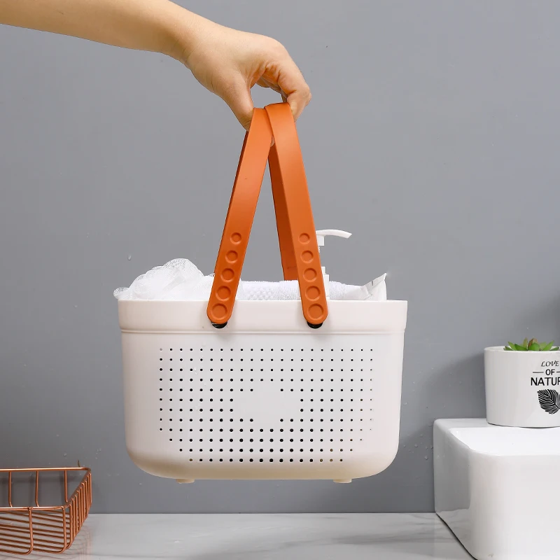 Portable Plastic Bathroom Organizer with Handle Shower Caddy Tote Basket Storage Baskets for Bathrooms