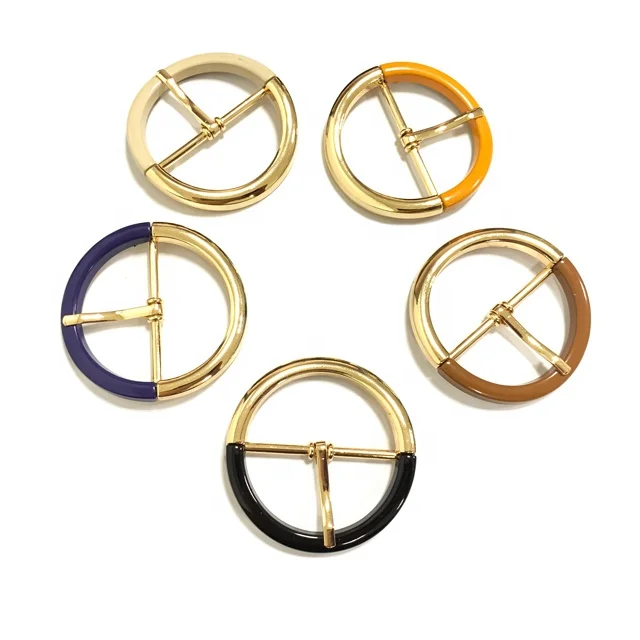 Colourful round metal shoe pin buckles for footwear manufacturer