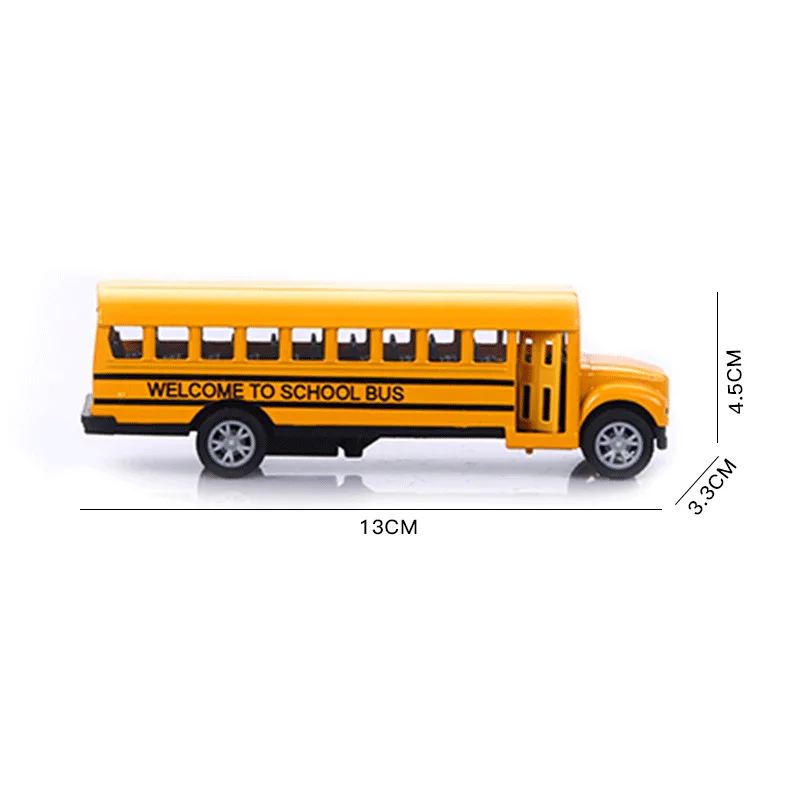 School Bus Toy for Toddlers, Die Cast Pull Back Cars Yellow Bus Play Vehicles with Pull Back Mechanism and Open Doors