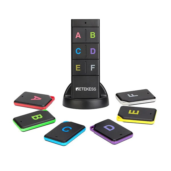 Wireless Finder Wireless RF Item Locator Item Tracker Wireless RF Pet Tracker with 1 RF Transmitter 6 Receivers  Retekess TH104