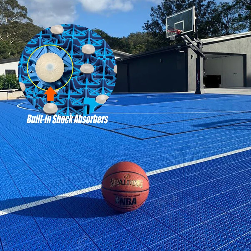 ZSFLOOR cheap outdoor basket court tile mat for sale basketball courts rubber flooring with the verification