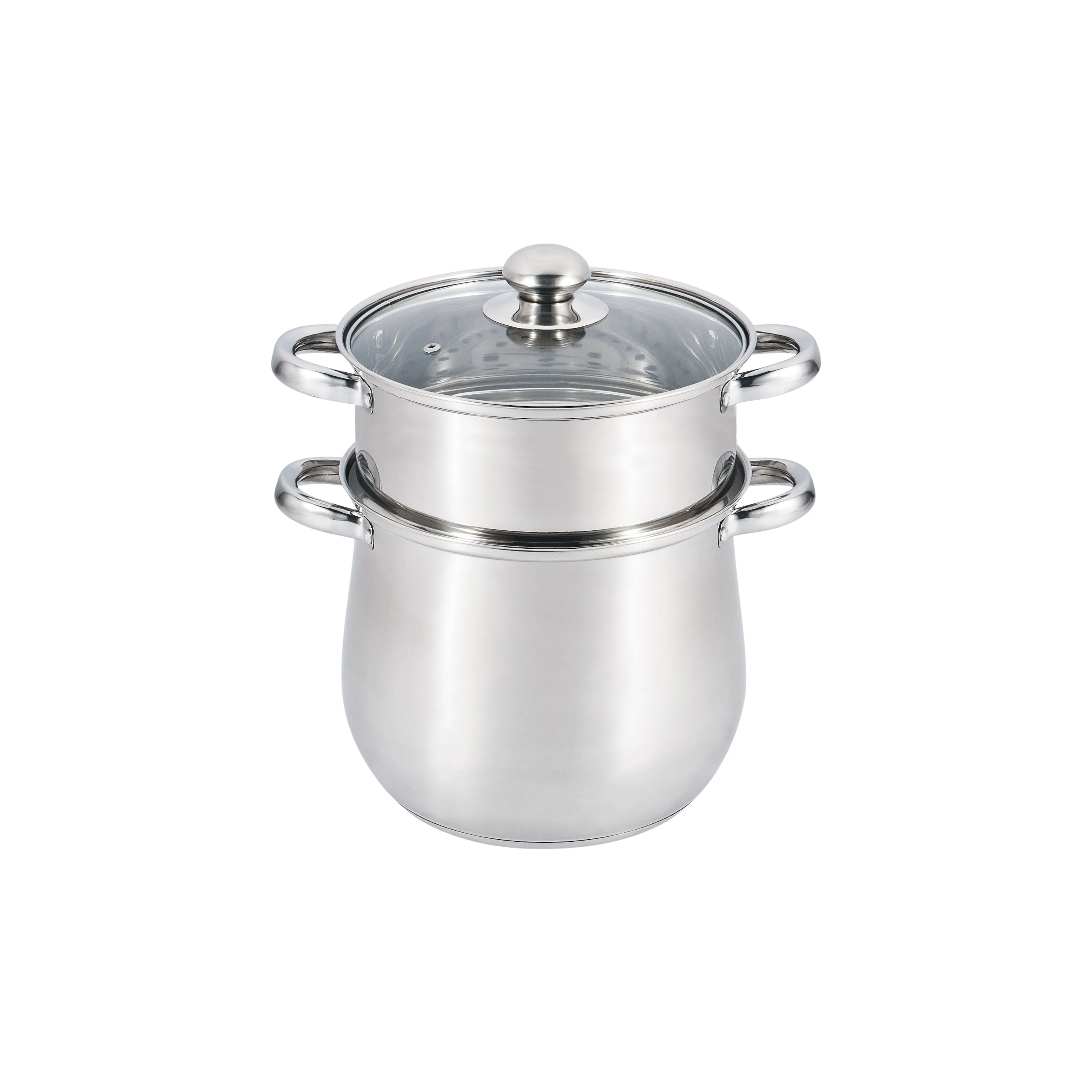 Glass lid  stainless steel cookware couscous steamer cooking pot double layer steamer pot