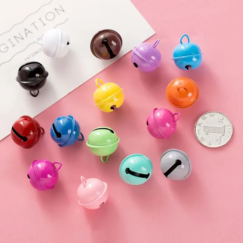 pom XNG 22mm candy-colored pet key ring spray paint small bells Christmas decoration pendant diy keychain accessories