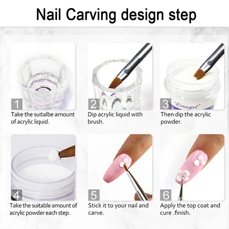Fast-Drying Acrylic Powder Set for Nail Decoration Featuring Sand Sugar Use with Nail Drill/Nail Lamp Complete Kit