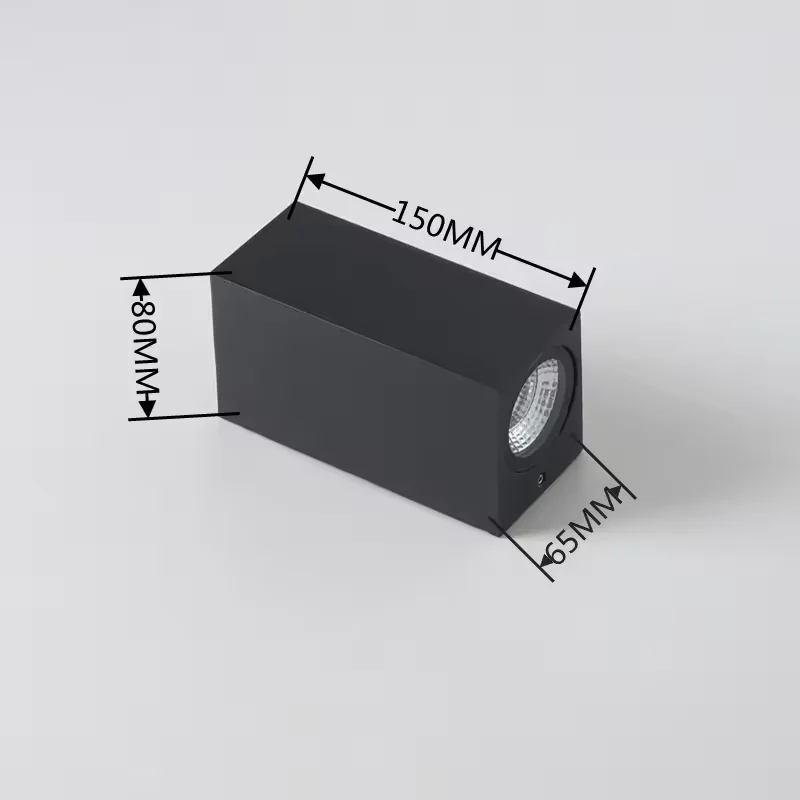 Modern 12W Square waterproof led wall lamp waterproof wall lamp up and down wall light for garden yard decoration lighting