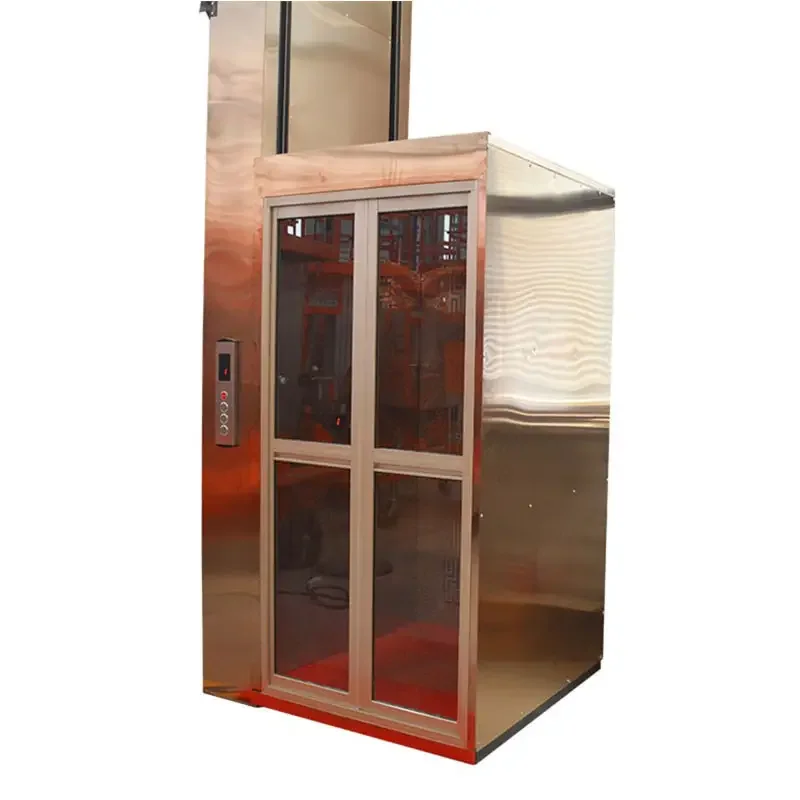 Good price 2 / 3/ 4 level small and simple home lift elevator max 2  3 people home lifter