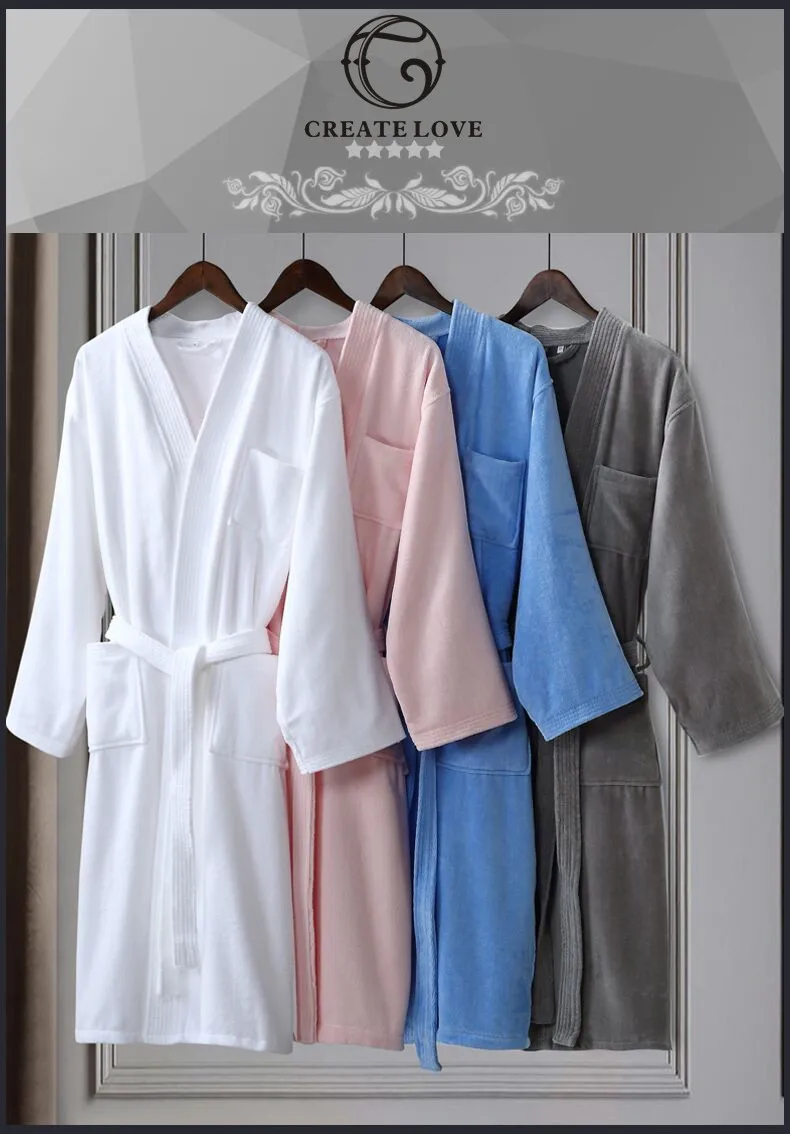 
100% Cotton Terry Couple Lace Bathrobe Hotel With Lace Hand Towel Bath Towel 
