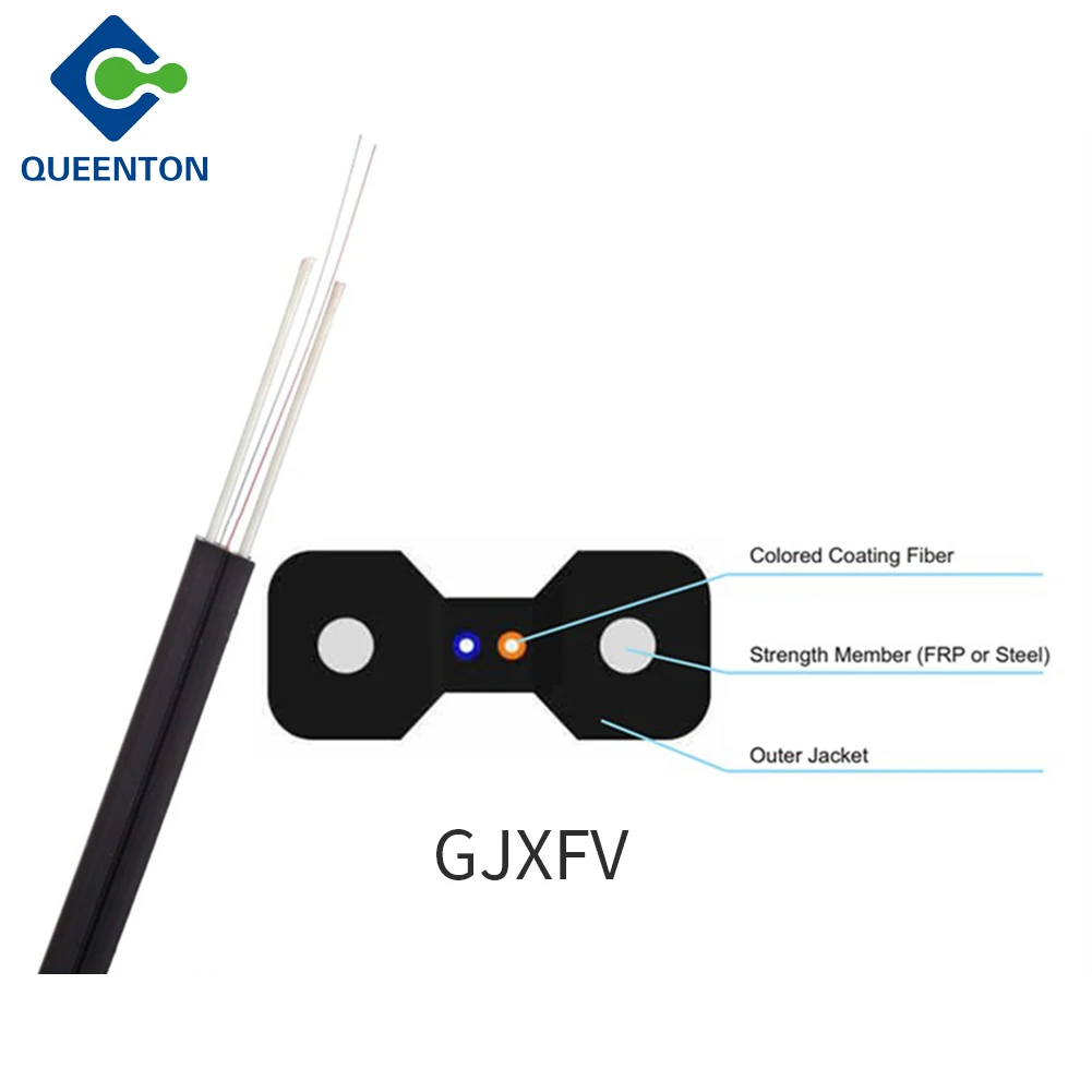 Самонесущая стальная проволока GJXFV FRP G657 FTTH Drop fiber Optica 2 4 1 core внутренний волоконно-оптический кабель в