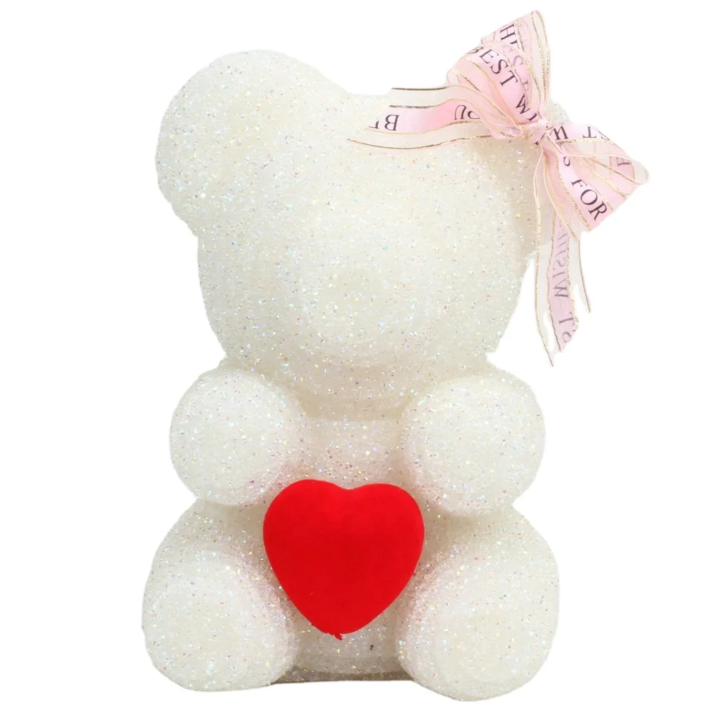 Valentine gift Sweet 25cm glitter bear rose diamond bear Pearl bear