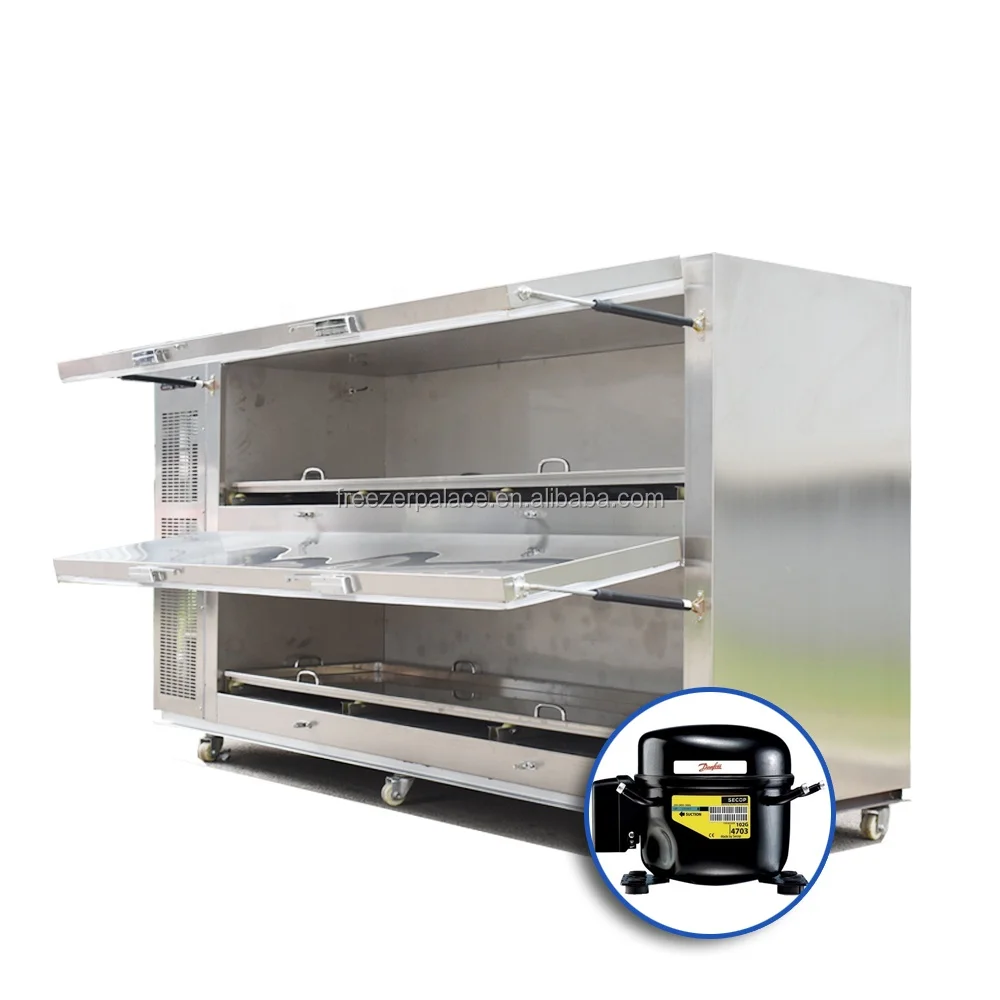Side door open mortuary freezer suite for small morgue rooms