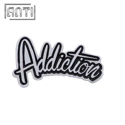 Black and white English letters Badge Custom black and white letter soft enamel tour factory lapel pins badge