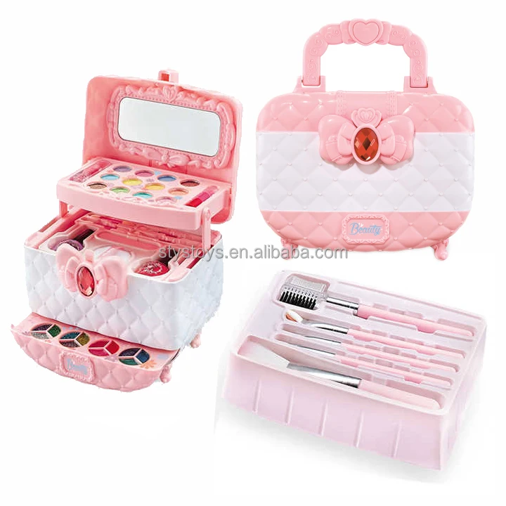 Multifunctional Beauty Fashion Makeup Suitcase Pink Pretend Play Cosmetics Toys Gift