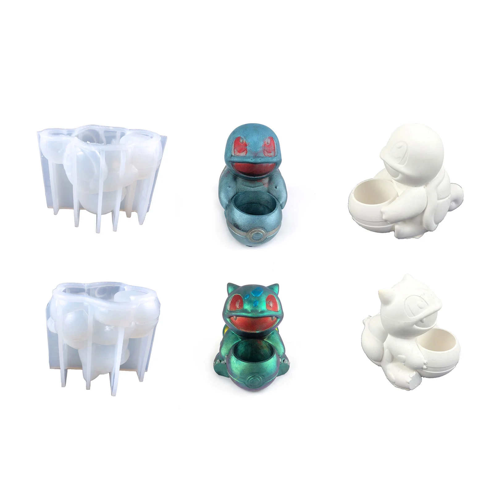 A9321-2-3  3D cartoon animal flowerpot cement plaster flowerpot   flower pot  Epoxy silicone mold diy flower pot with lid