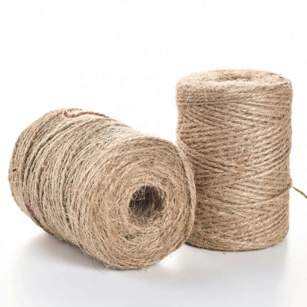 Qingyun 100% Natural Jute Braided Twisted Rope DIY Decoration Cord 1mm~50mm Recyclable sisal Packaging Rope