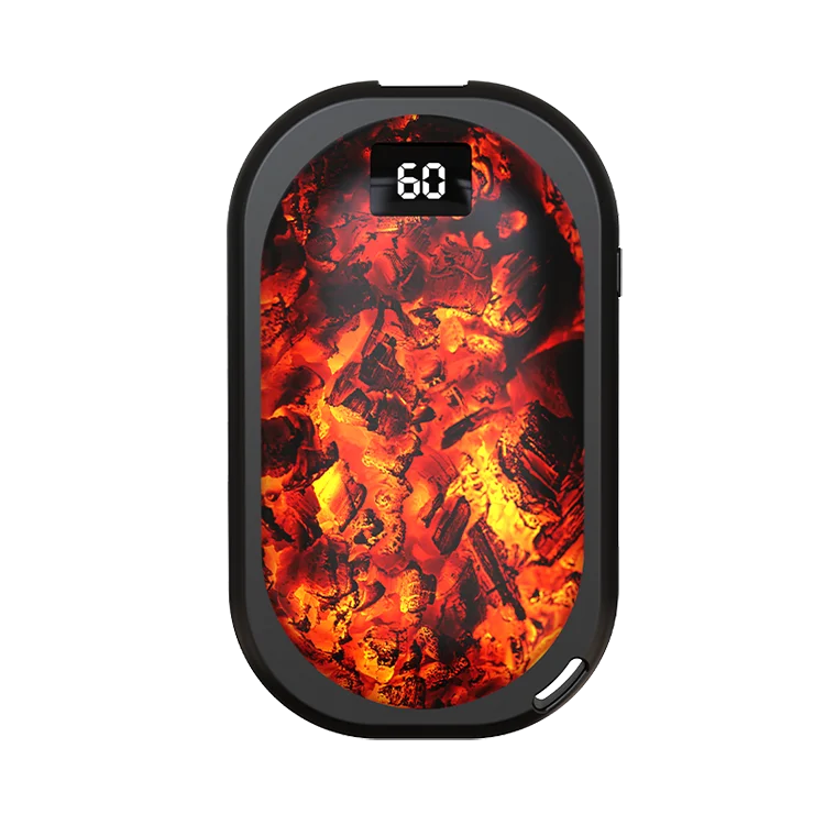 2 in 1 Flame Hand Warmers USB Rechargeable,Portable Electric Pocket-Sized Hand Warmers Reusable 3 Heat Settings