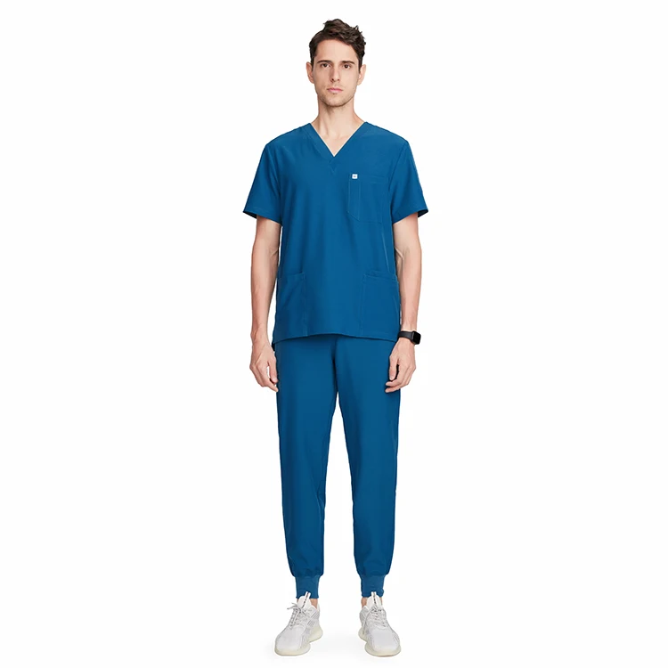 Custom Men Nursing Scrub Jogger Hospital Sets Anti-wrinkle Stretchy Scrubs Uniforms Nurse Top Medical Scrubs Hospital Uniforms