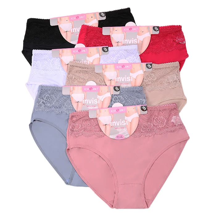 Multicolor high cut pure cotton ladies briefs women panties with lace floral