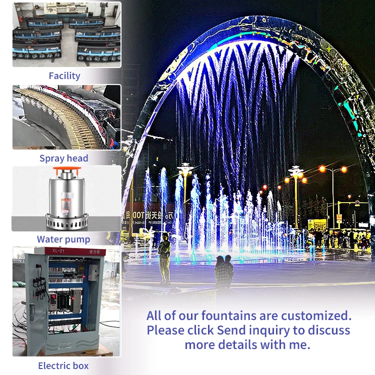 Free Design  Digital Waterfall Fountain Outdoor Display Programmed Control LED Light Water Curtain Water Feature