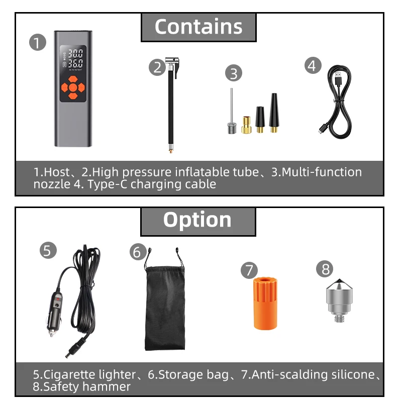 2022 Новое поступление, автоматический насос для шин, портативный воздушный компрессор, цифровой насос для шин с манометром