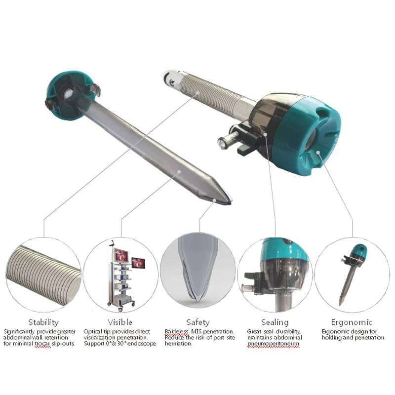 Одноразовый эндоскопический лапароскопический троакар, хирургические инструменты, троакар