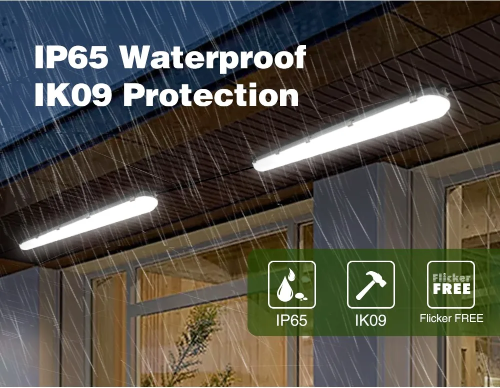 Eco Alpha PC Vapor Tight Light IP65 IK09 Approved Tri-proof Light 0.6m 2ft 8w/15w/20w Optional CE RoHS ERP SAA Certified