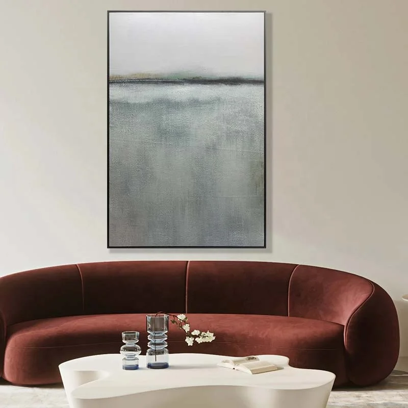 JZ Large Abstract Thick Texture Seascape Artwork Framed Handpainted 3D Canvas Wall Art Home Decor pop oil painting