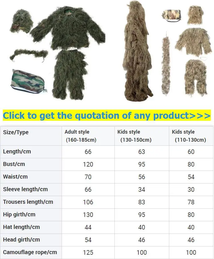 Ghillie Hunt Suit Gear Camouflage Jungle Uniform For Hunting Orange Hunting Clothes