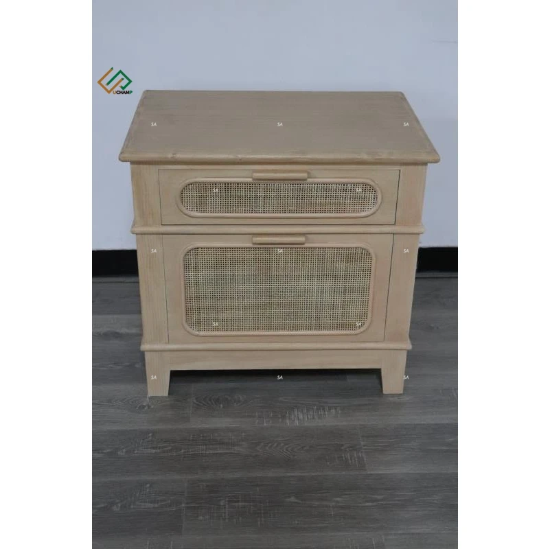  Hot Rated Natural Rattan Safe living Room Large Storage Console Table with wood