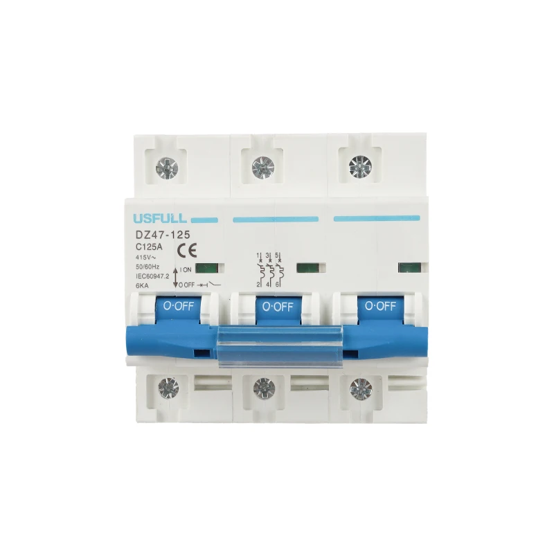 USFULL DC MCB DZ47-125 1-125A 250V 500V 750V 1000V DC breaker for solar 125amp dc mcb