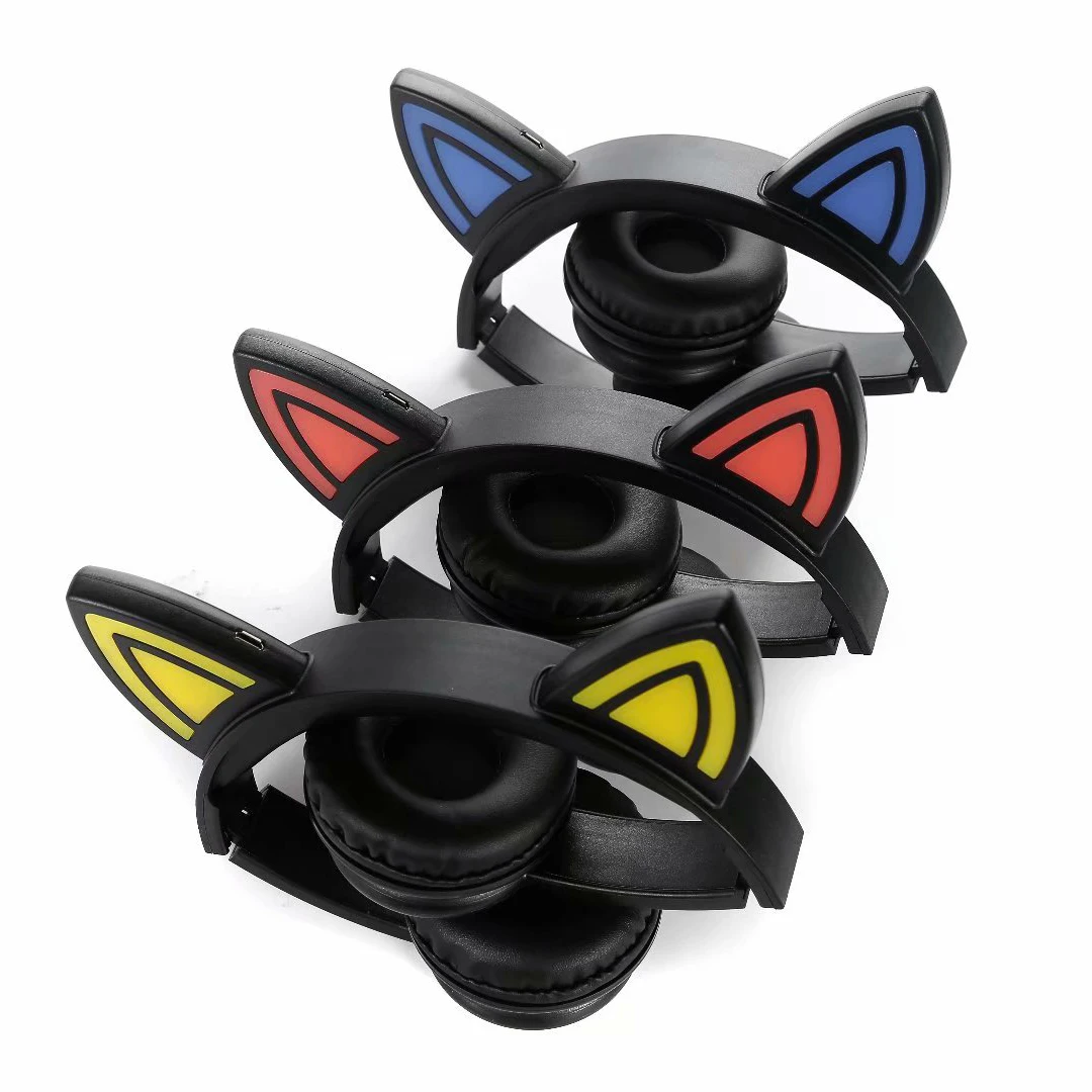 Совершенно новая Беспроводная стереогарнитура высокого разрешения с качеством звука, игровая гарнитура с милым розовым котом