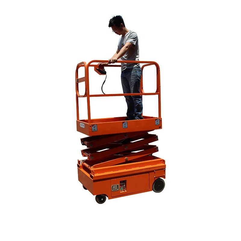 Full Electric Battery Powered 5m 6m 7m Self Propelled Mini Scissor Lift