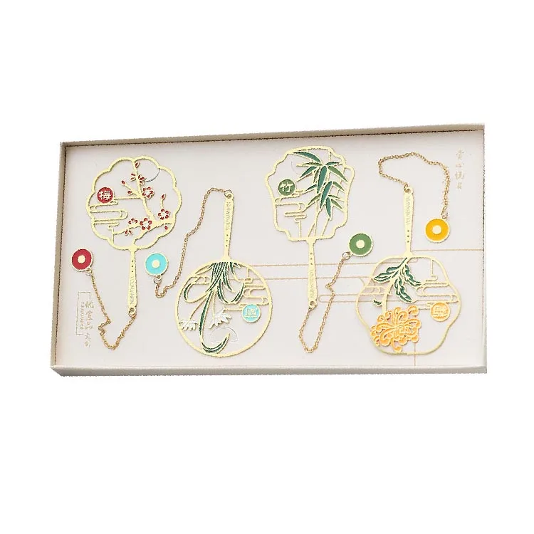 Painting Silver Printing Vintage Japanese Funny Stainless Customised Enamel Hook Ruler Blank Bookmark//