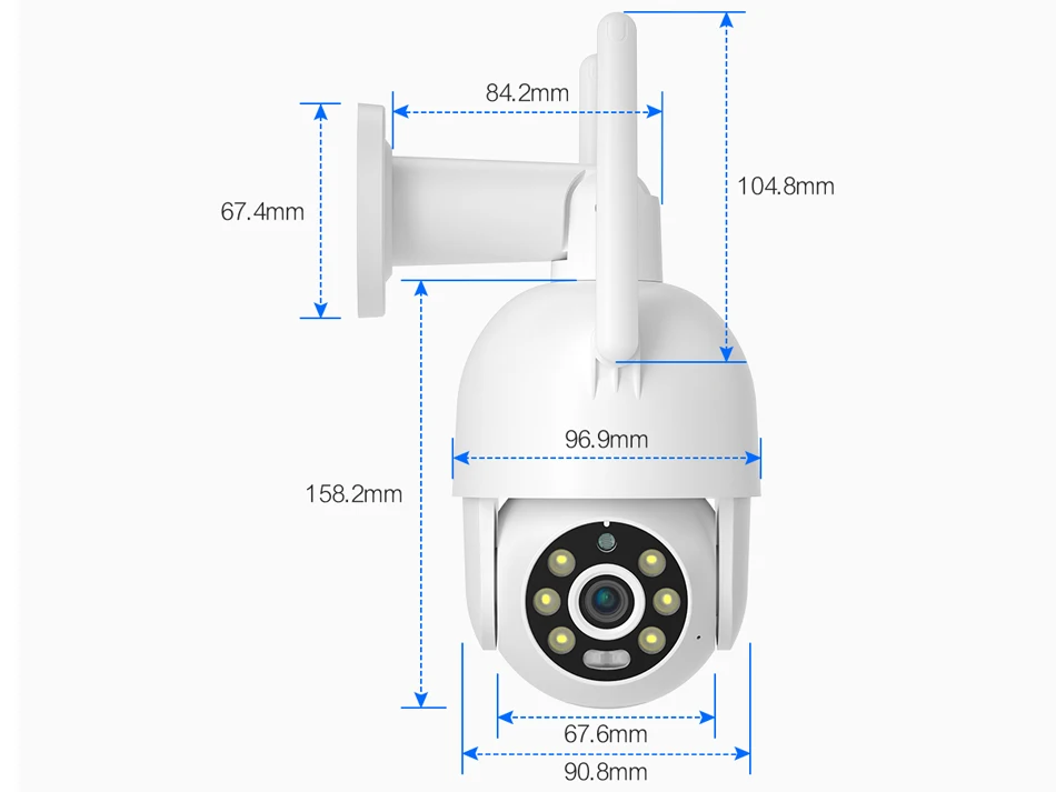 8Mp открытый Ptz Wi-Fi ip-камера Беспроводная система видеонаблюдения камера Cctv Ai отслеживания 4K