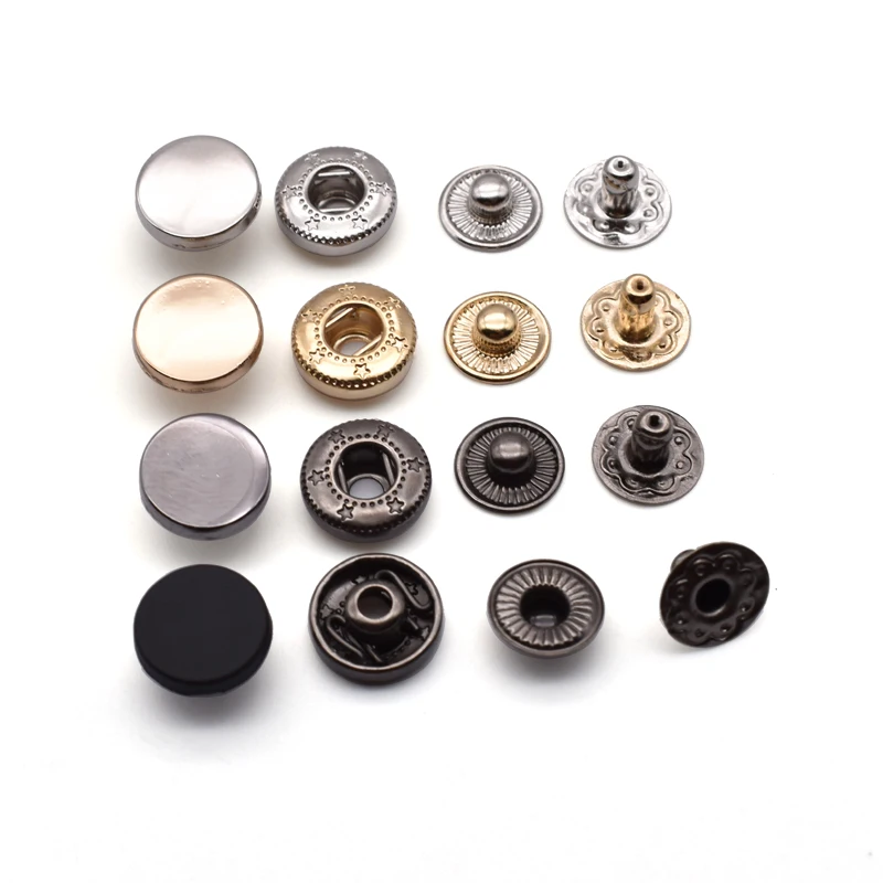 Oem Decorative Accessories Logo Round Press Shirt Bag Cloth Zinc Alloy Cover Custom Metal Snap Buttons For Clothes