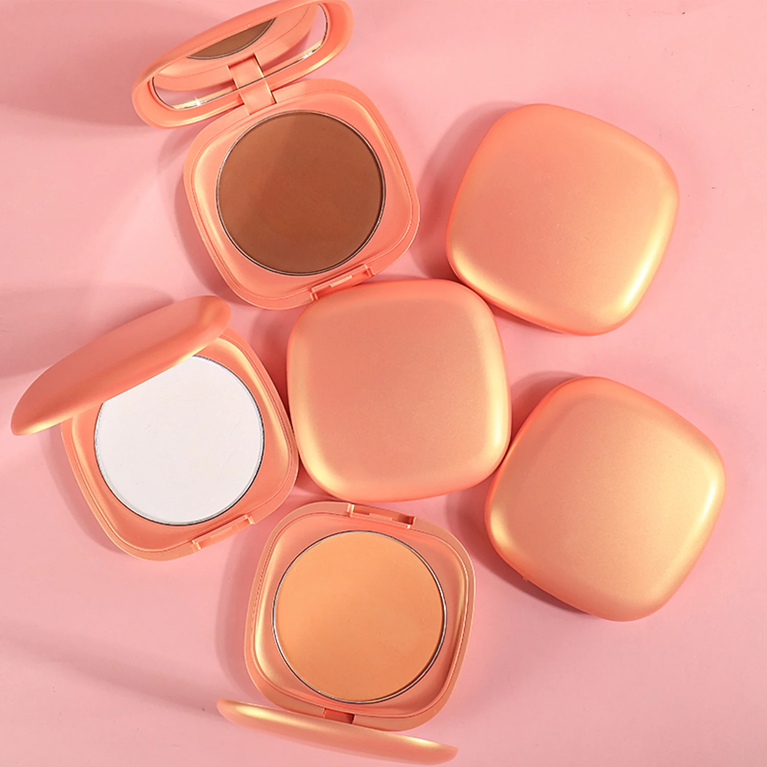Private Label Baking Powder Makeup Matte Compact Pressed Powder Setting Face Powder Waterproof Full Coverage Make Up Foundation