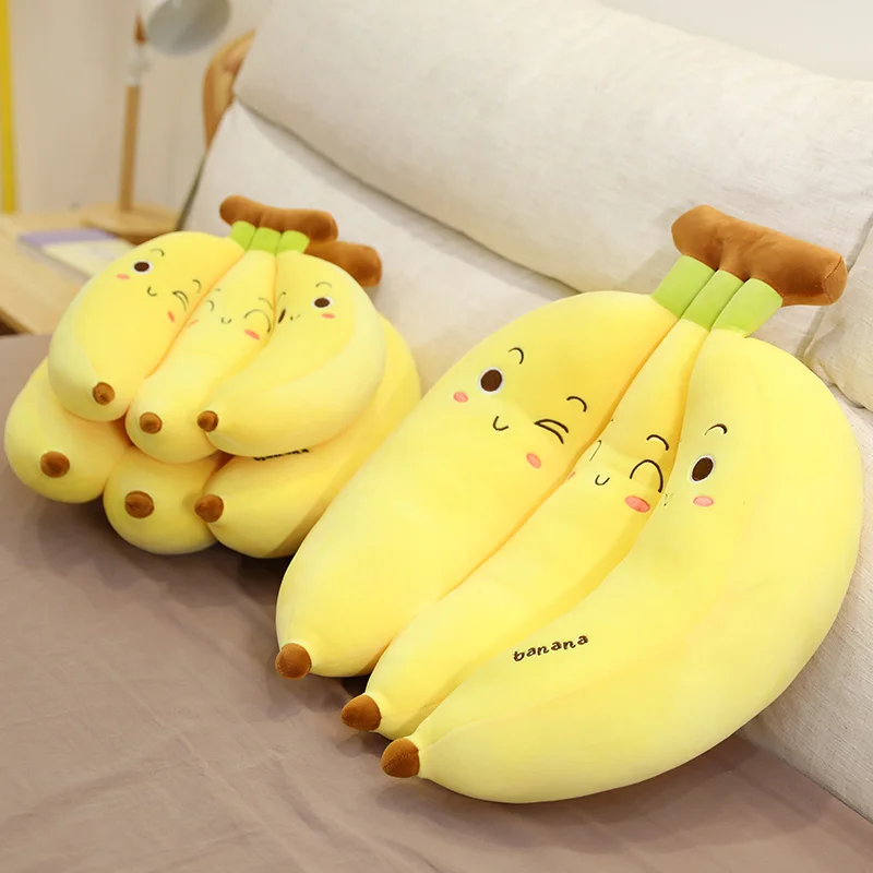 Kawaii Banana Stuffed Plush  Pillow Sleeping Cushion Pillow Living Room Doll for Children
