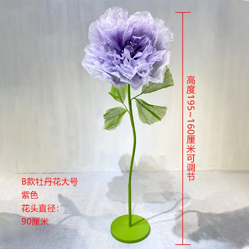 E-GF Hot Sale  Customized Wedding Party background stage decoration Large Flower Paper silk Artificial Giant flowers