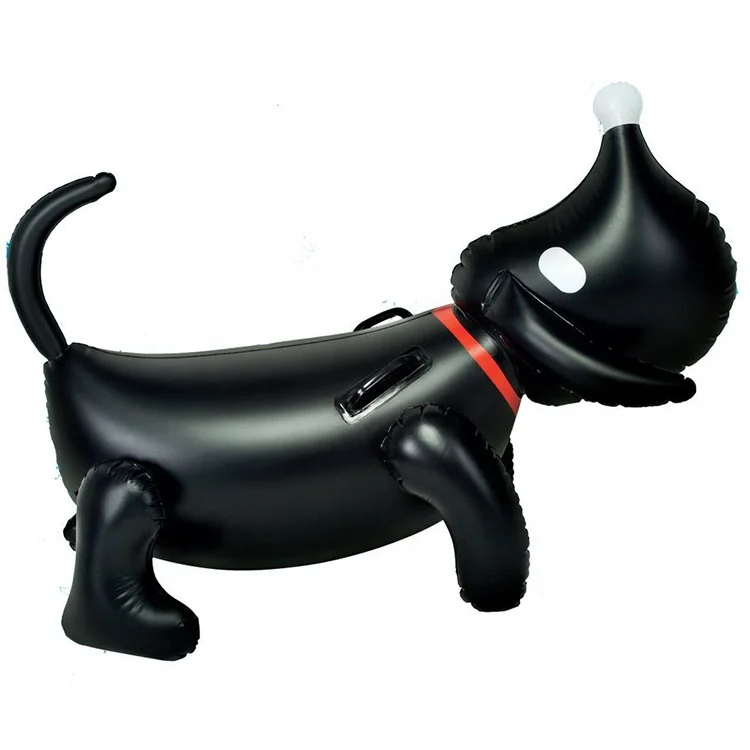Custom Animal Black Inflatable Takkie Dog Ride-on Toy