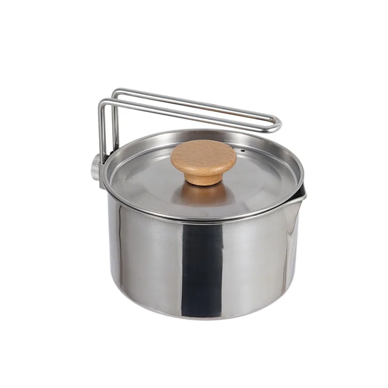 2 in 1 multipurpose great quality 800/1200ml stainless steel 304 outdoor camping barbecue bbq water kettle cookware cooker pot