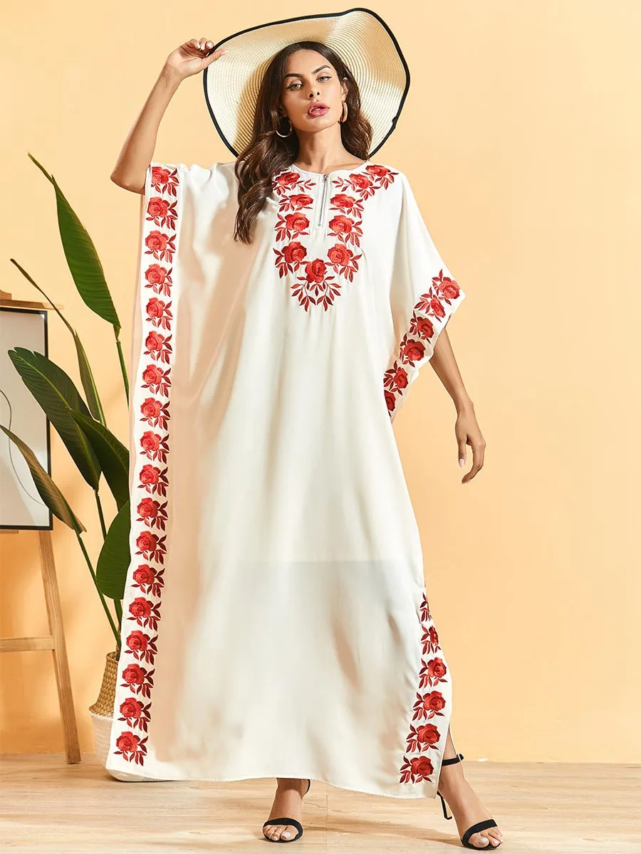 DR321 women batwing sleeve embroidery best selling monsoon kaftan caftan long dubai jalabiya abaya muslim dresses