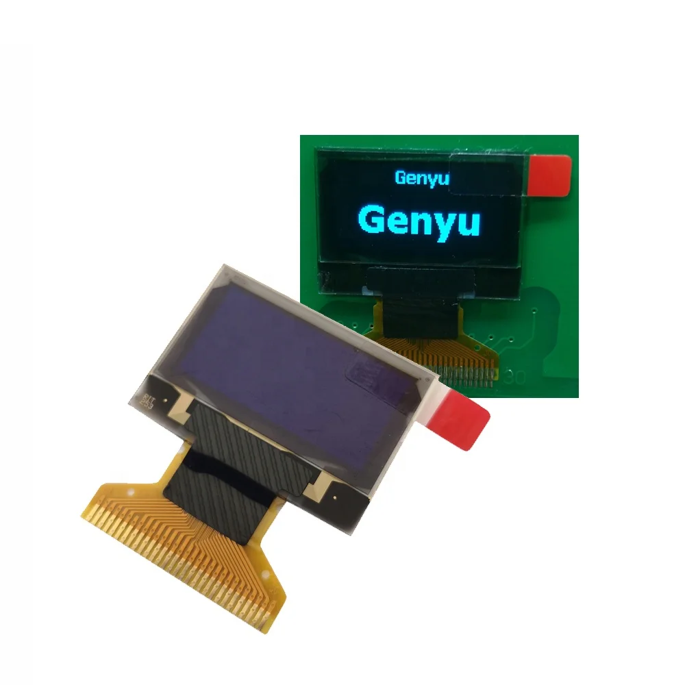 0.96 inch 128x64 dots white blue colors thin glass oled display cog lcd graphics panels  with customized fpc