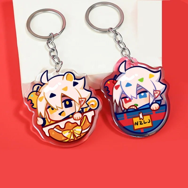 Customizable Bulk Promotional Logo Cute Kawaii Cartoon Anime Clear Holo Glitter Epoxy Acrylic Keychains Kawaii Resin Charms