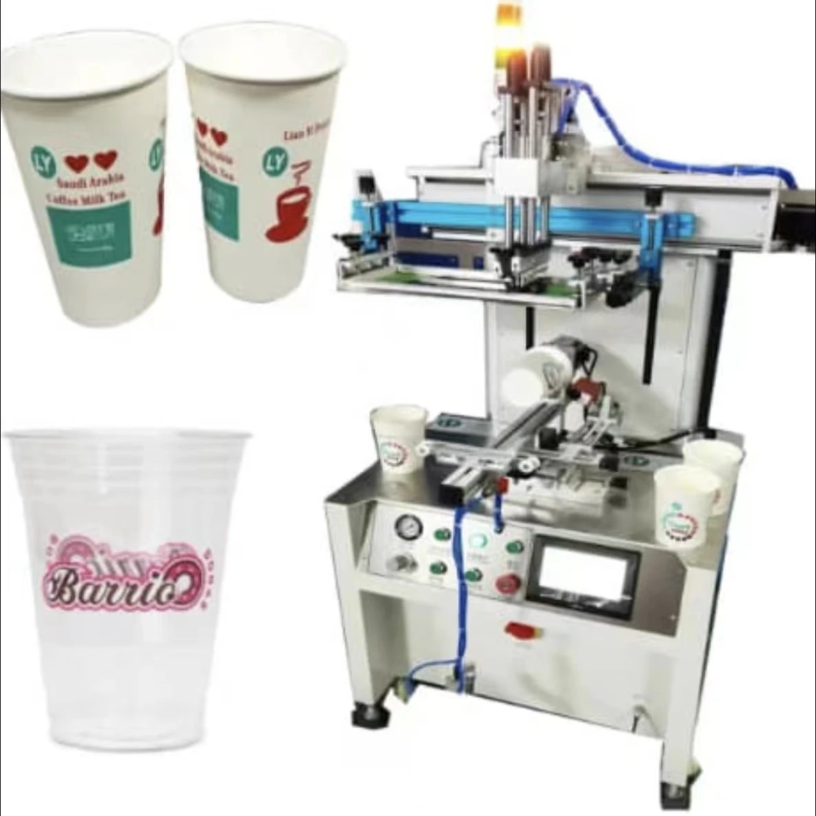 300C round surface screen printing machine pad printer logo printing machine