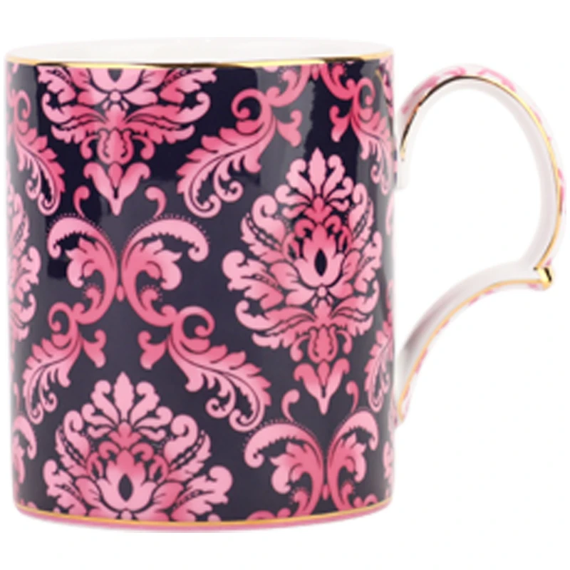 Bone China vintage Nordic Red Tea Water Mug Ceramic Custom Print Logo Milk Coffee Cup