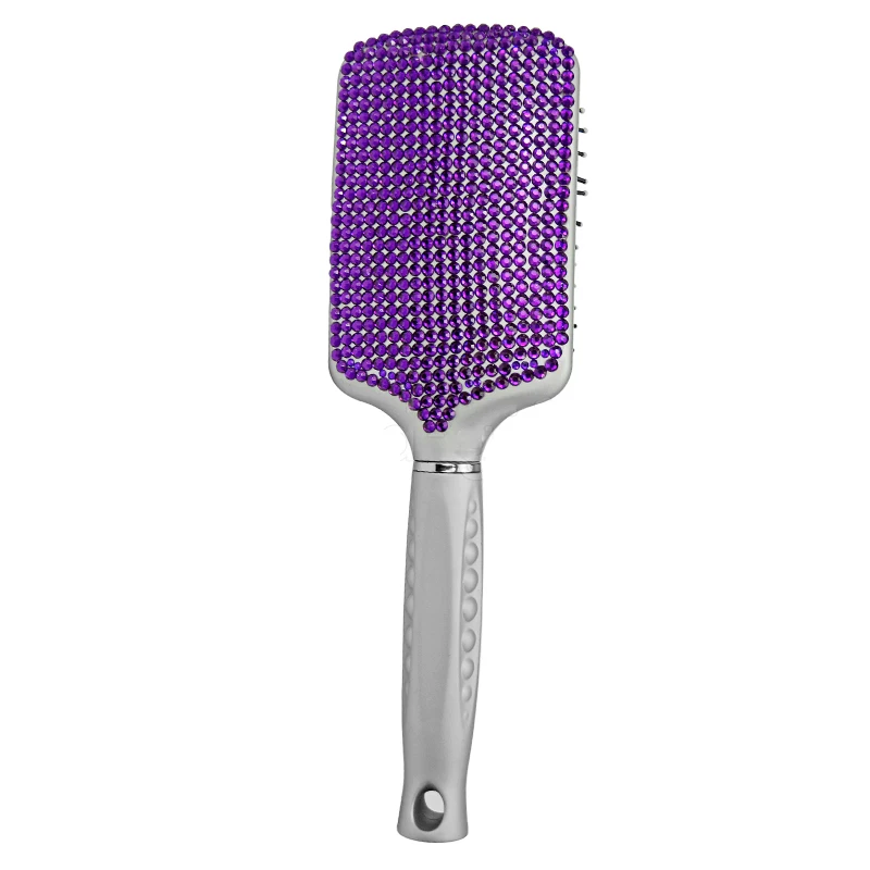 Высококачественная блестящая щетка для волос фиолетового цвета с кристаллами