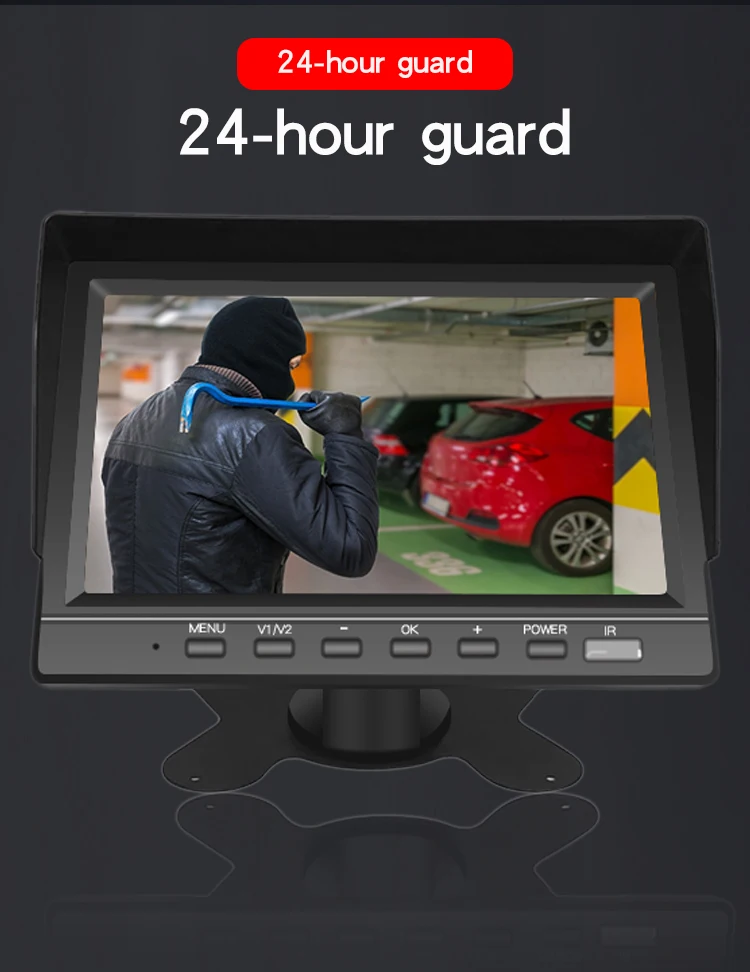 1080P 7 inch Truck DVR Monitor Driving Recorder Dual Lens Front/Rear Dual Recording HD Night Vision Reversing Camera