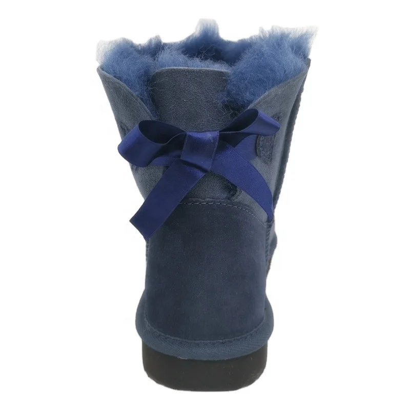 HQB-WS019 New design custom winter boots thermal fashion snow boots genuine double face sheepskin boots for woman