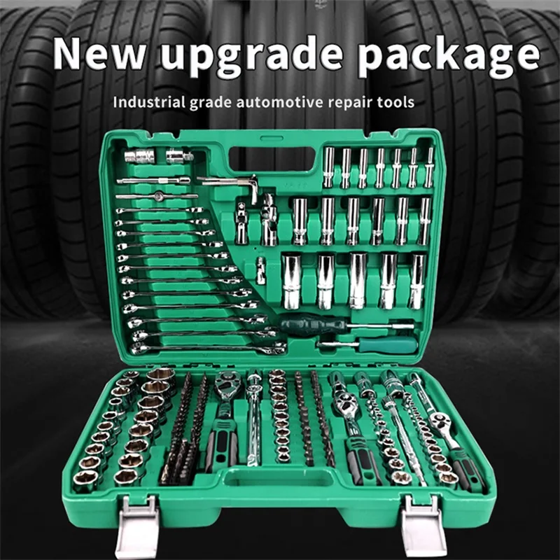 Hardware hand tool set auto maintenance tool set ratchet wrench sleeve set professional car.